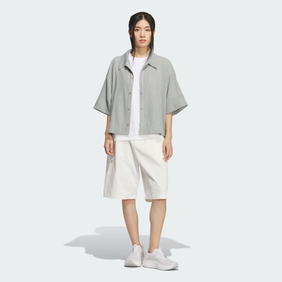 SOFTLUX SHEER LOOSE FIT COLLAR SHIRTS SHORT SLEEVE