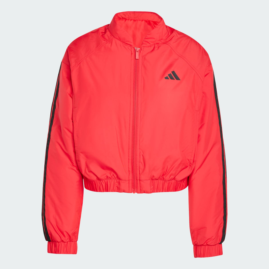 Essentials 3-Stripes Insulated Crop Bomber Jacket