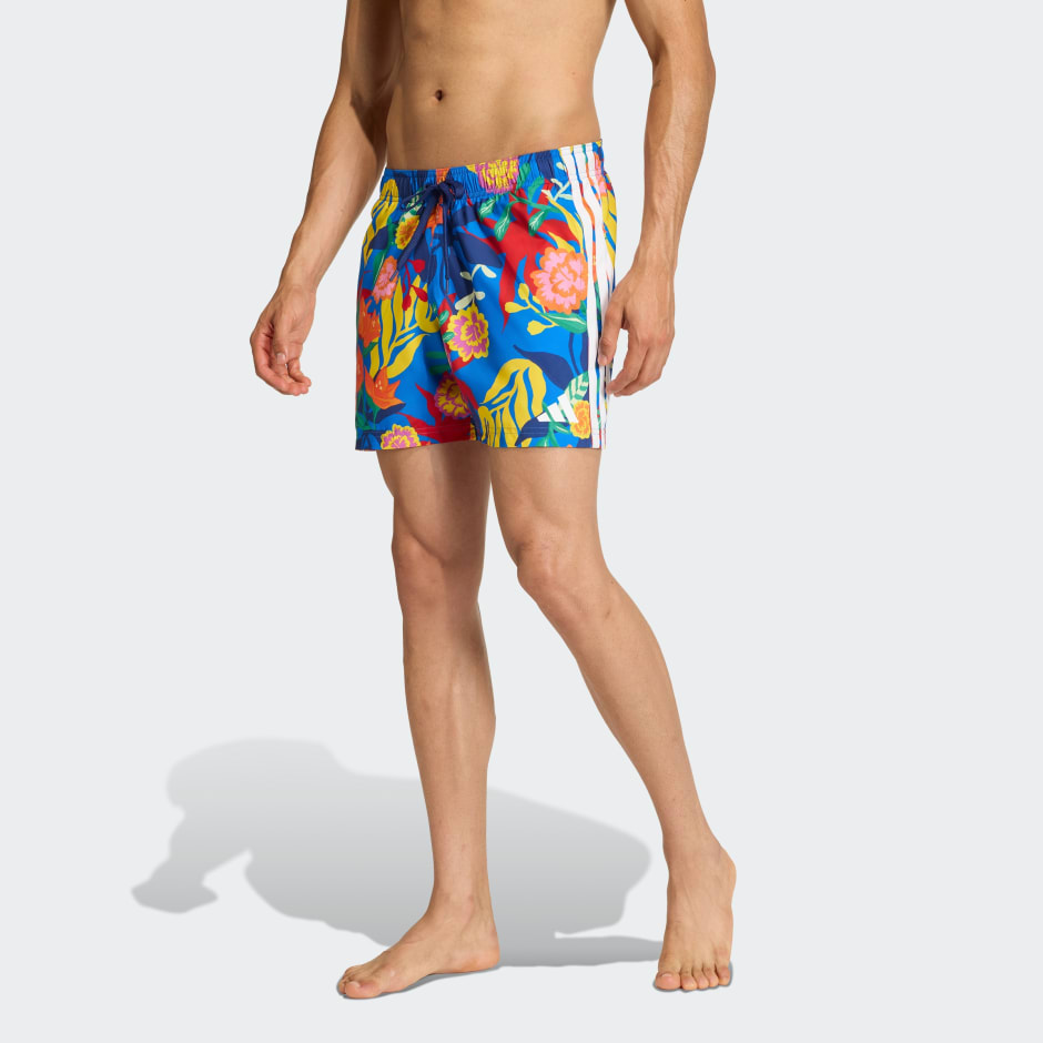 MEXICANA FLORALS 3 STRIPES SWIM SHORTS 5 INCH
