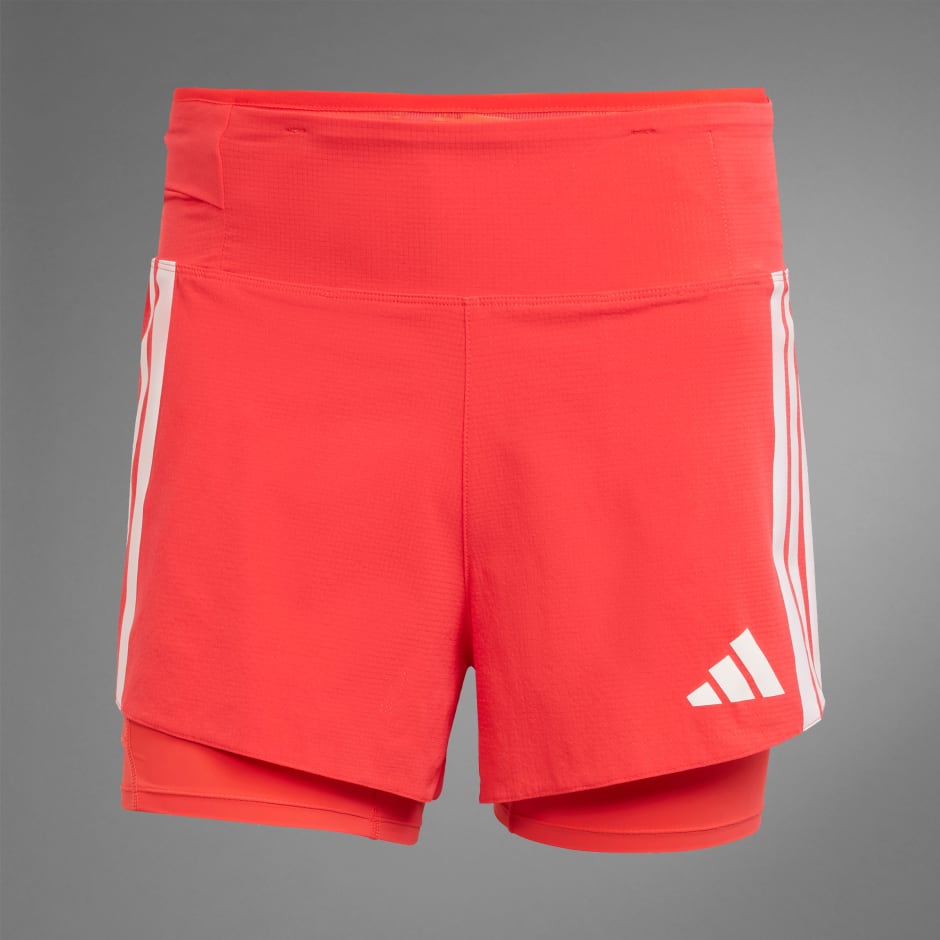 CLOTHING - Adizero Running 2-in-1 Gel Pocket Shorts - Red