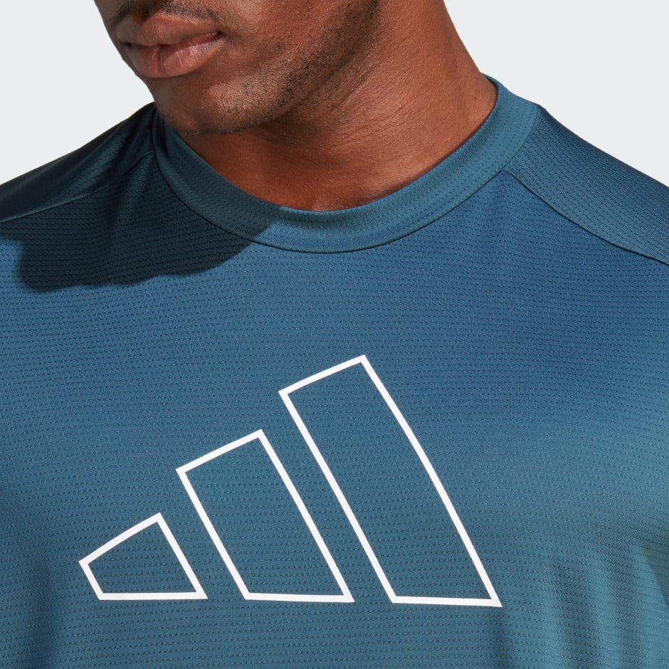 adidas Train Icons Big Logo Training Tee - Turquoise | adidas UAE