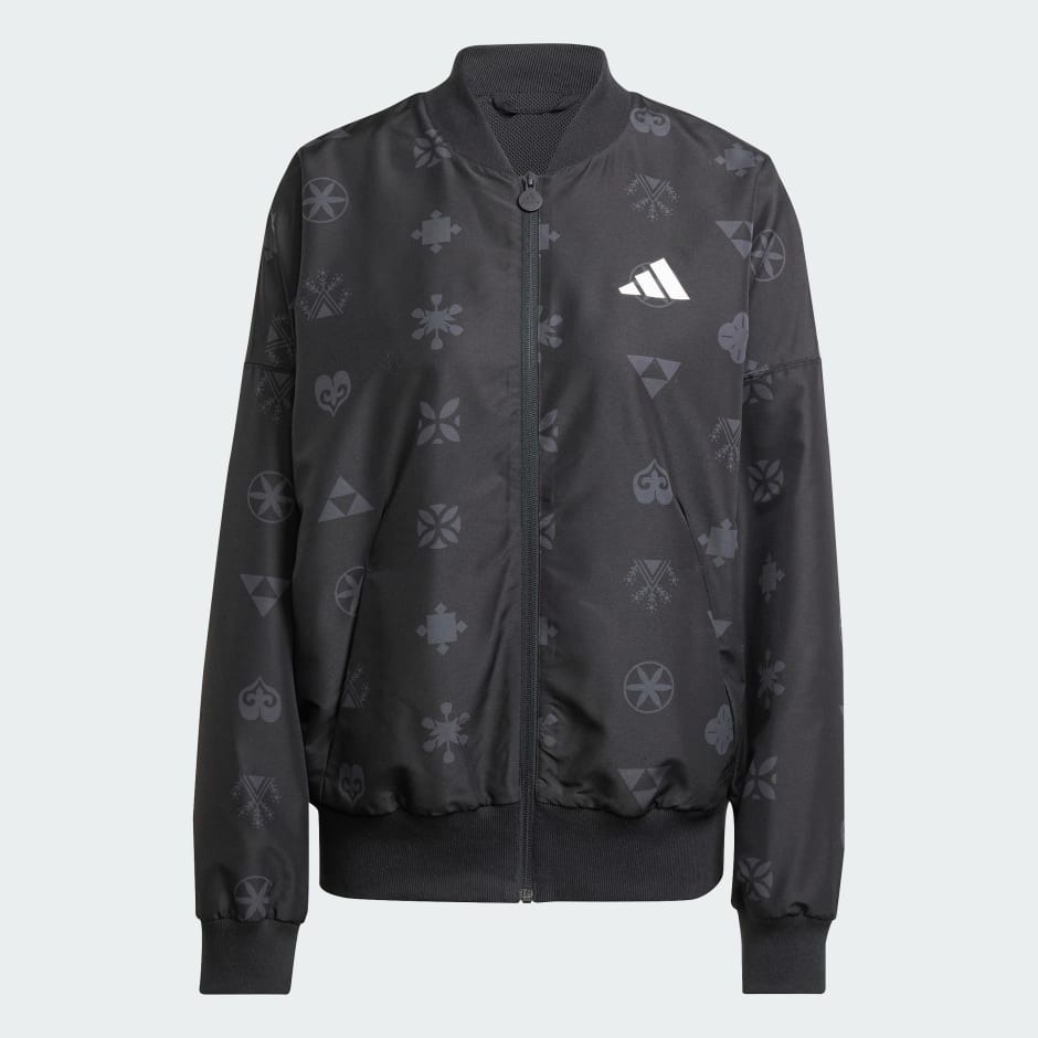 Bloom Sky Print Woven Bomber Jacket