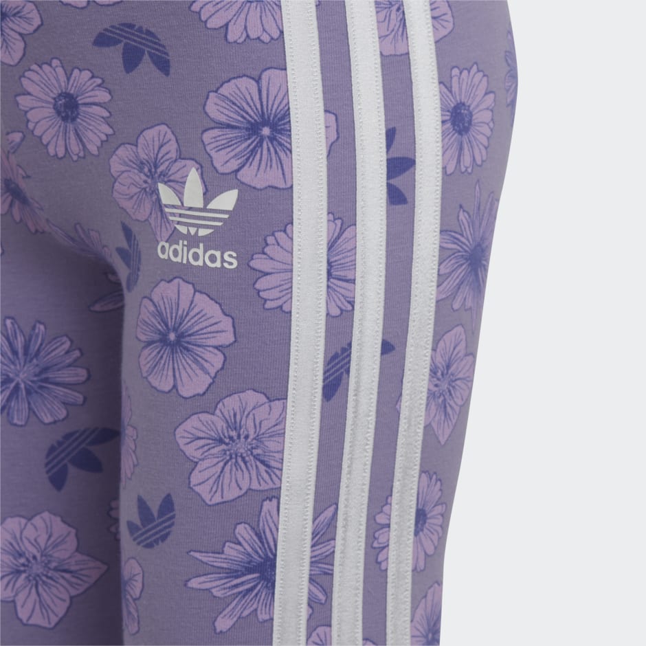 Clothing - Floral Full-Zip Elongated Hoodie Set - Purple | adidas South ...