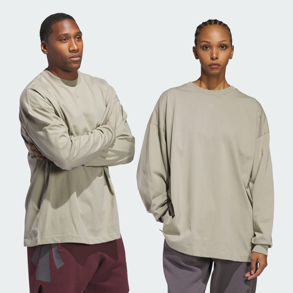 ■adidas■ Basketball Long Sleeve Tee Putty Beige JD6130 All products - adidas Basketball Long Sleeve Tee (Gender
