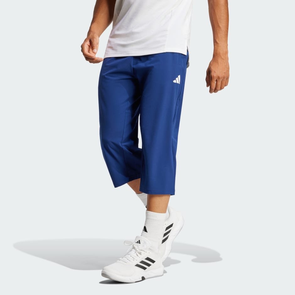 パンツ emiriawiz Classical tweed tuck pants Clothing - Train Essentials Woven 3/4 Pants - Blue | adidas Oman