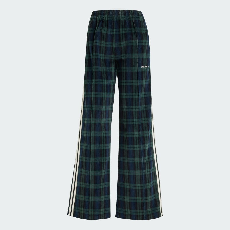 Corduroy Tartan Wide Leg Pants