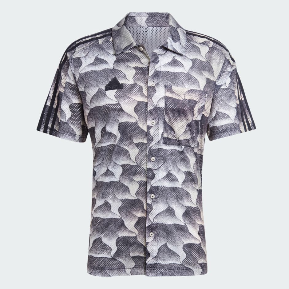 Tiro Allover Print Mesh Resort Shirt