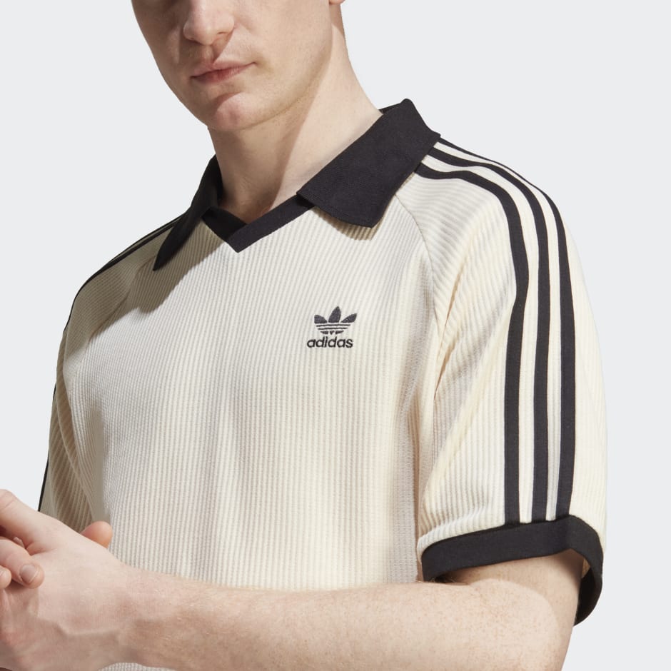 adidas Adicolor Classics Waffle Polo Shirt - Beige | adidas QA