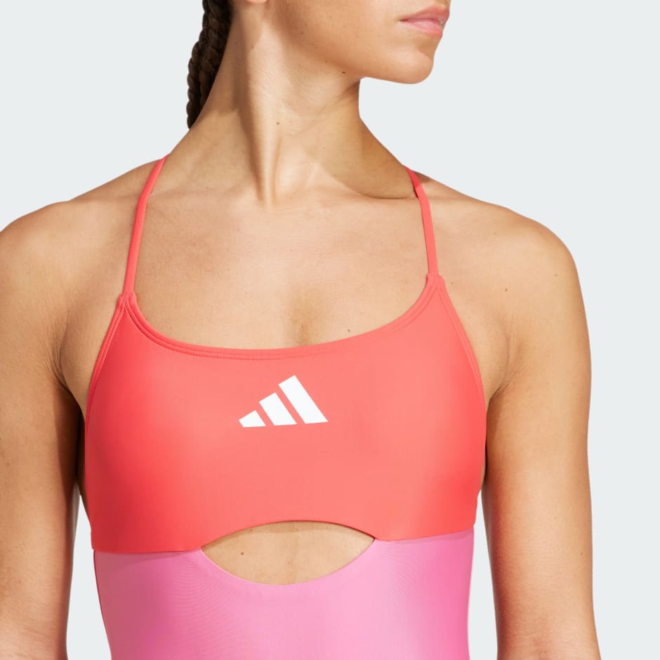 Padded Colorblock X-Back Swimsuit