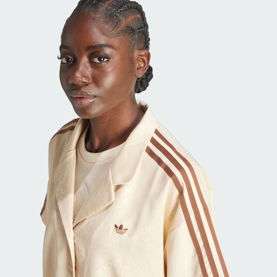 adidas Fashion Monogram Satin Bowling Shirt - Pink | adidas UAE