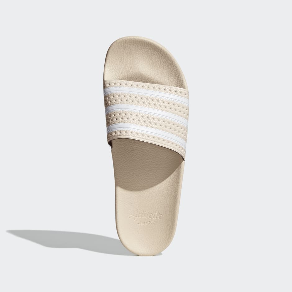 tan adidas slides