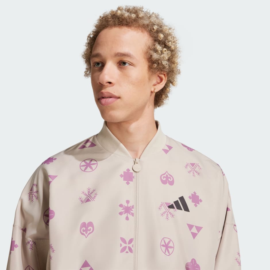 Bloom Sky Print Woven Bomber Jacket