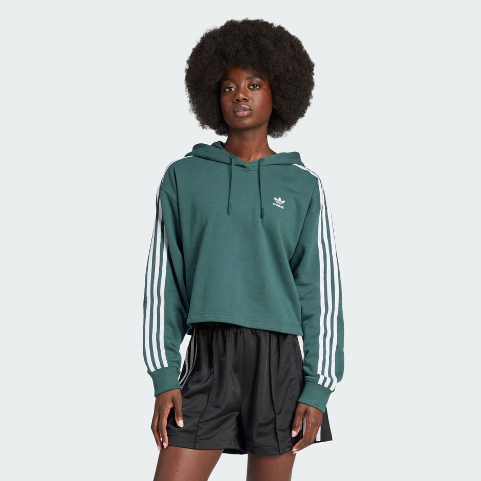 Adidas Adicolor 3-Stripes Short Hoodie