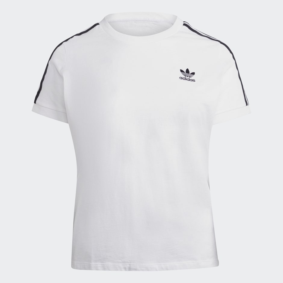 adidas Adicolor Classics 3-Stripes Tee (Plus Size) - White