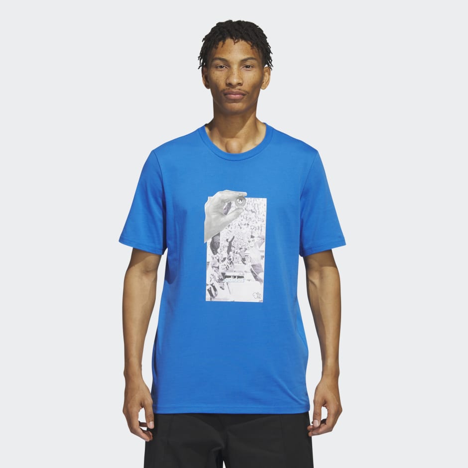 Clothing - Dill Collage Tee - Blue | adidas South Africa