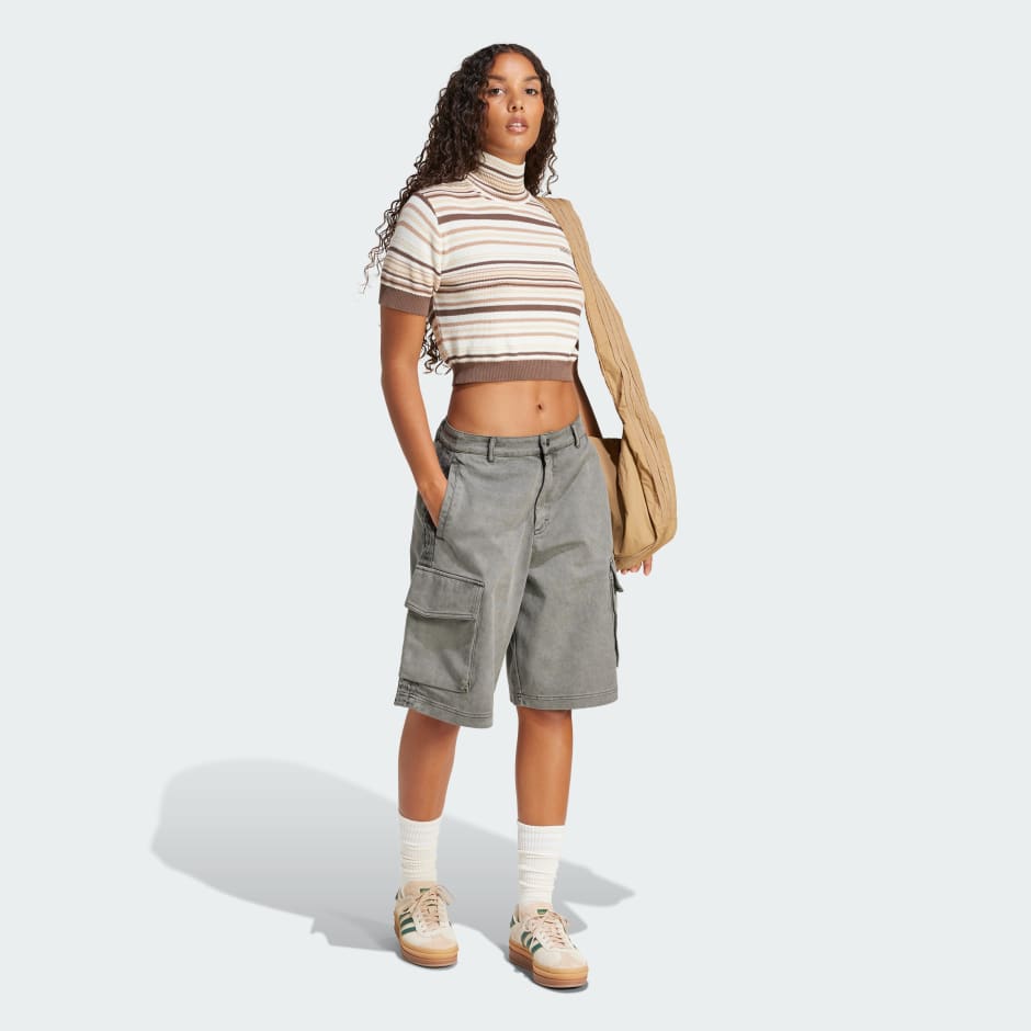 Striped Cropped Turtleneck