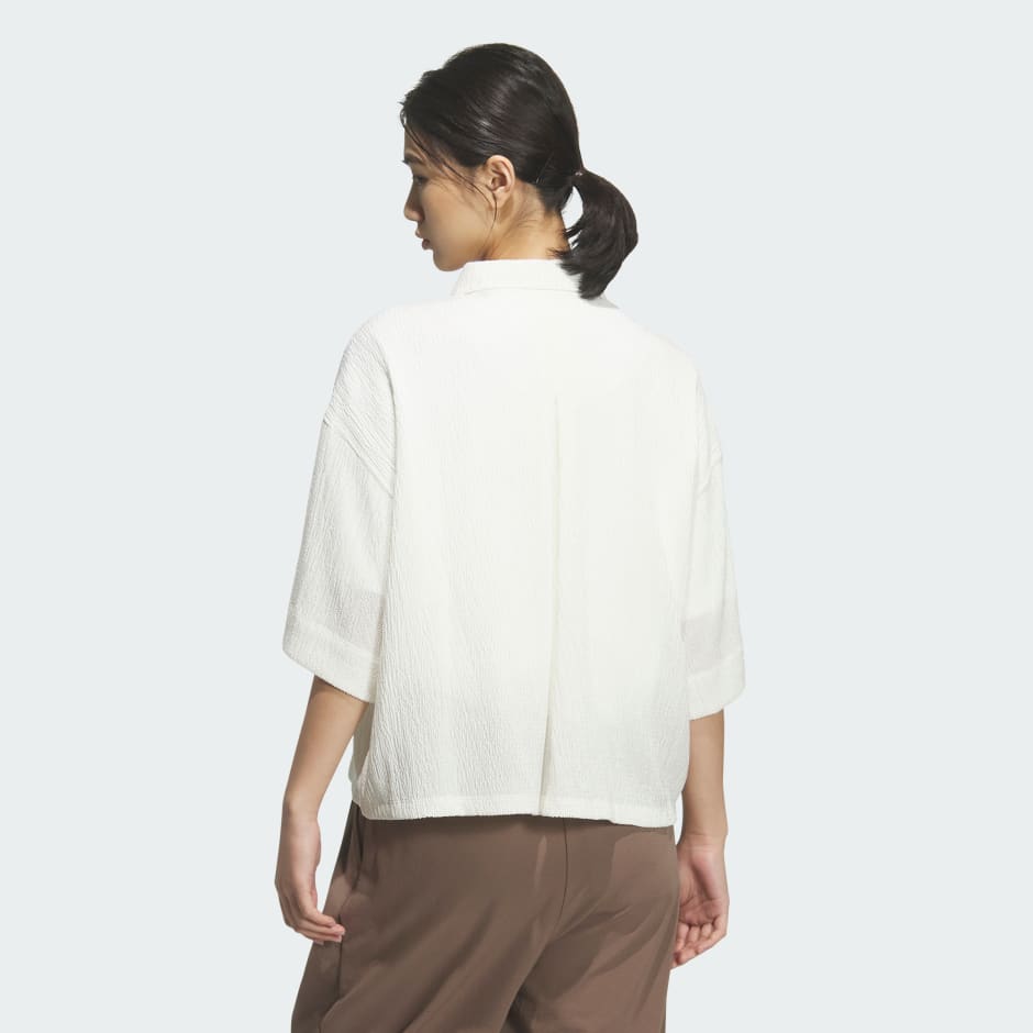 SOFTLUX SHEER LOOSE FIT COLLAR SHIRTS SHORT SLEEVE