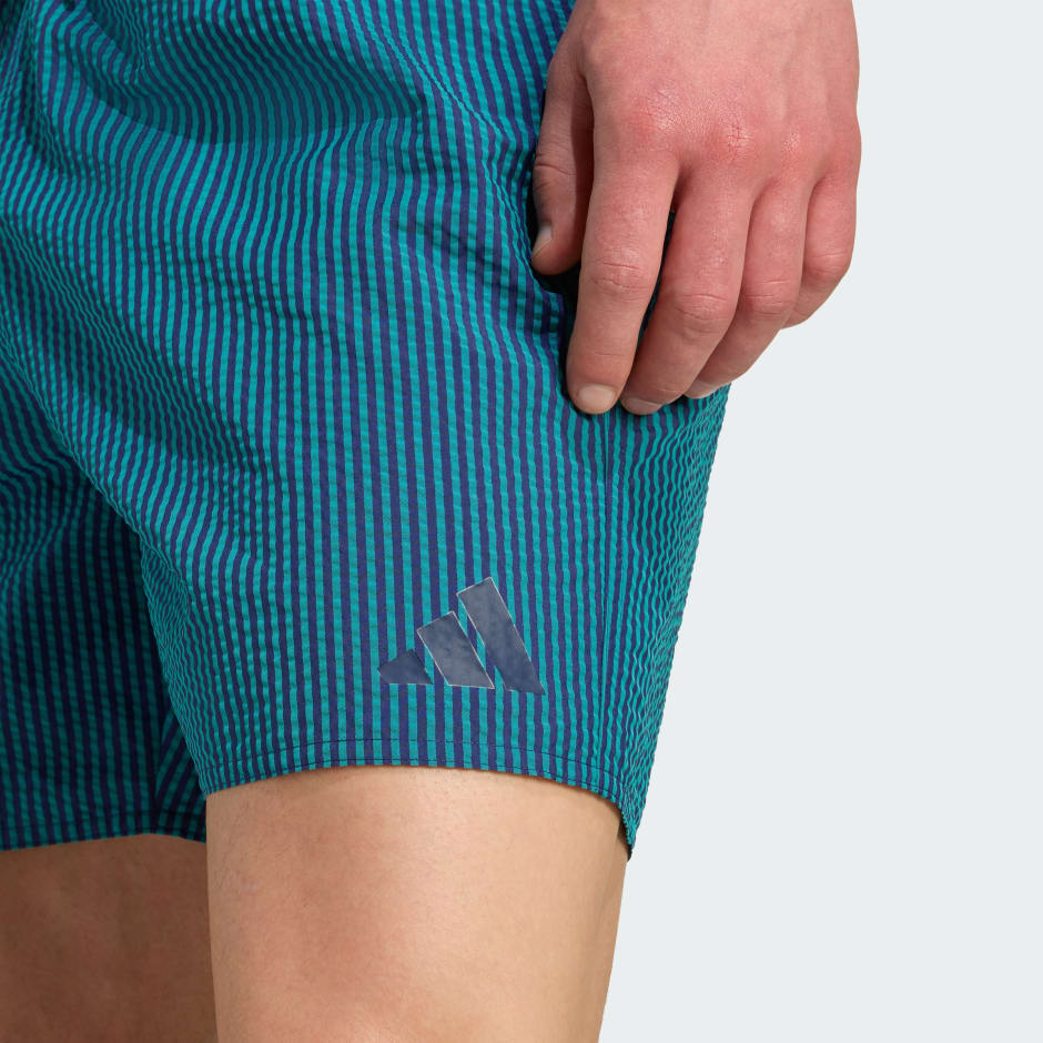 מכנסי בגד ים קצרים Seersucker Stripy 5-Inch