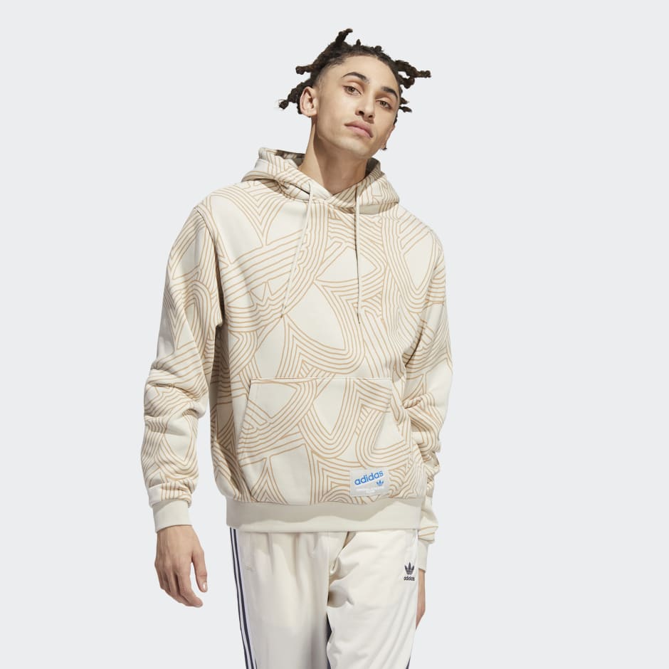 På jorden fordomme fejl Men's Clothing - Original Athletic Club Allover Print Hoodie - Beige |  adidas Saudi Arabia