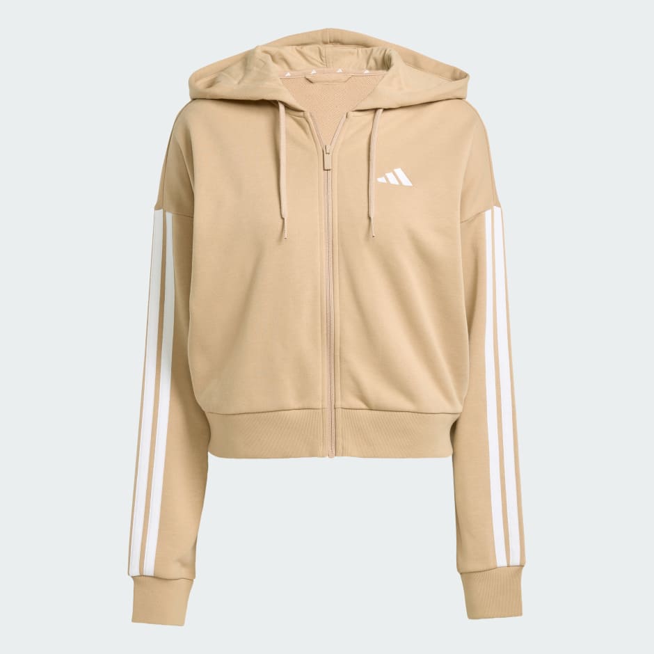 adidas Essentials 3-Stripes French Terry Full-Zip Hoodie