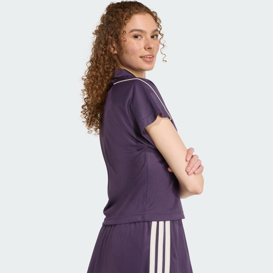 Tricou polo Stadium din jacard, inspirat din tenis, cu 3 dungi