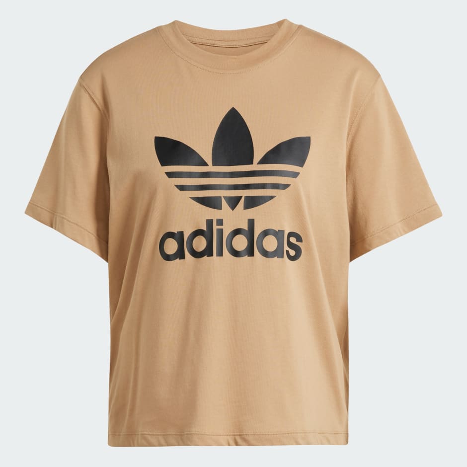 Adicolor Trefoil Boxy Tee - Brown | adidas Hong Kong