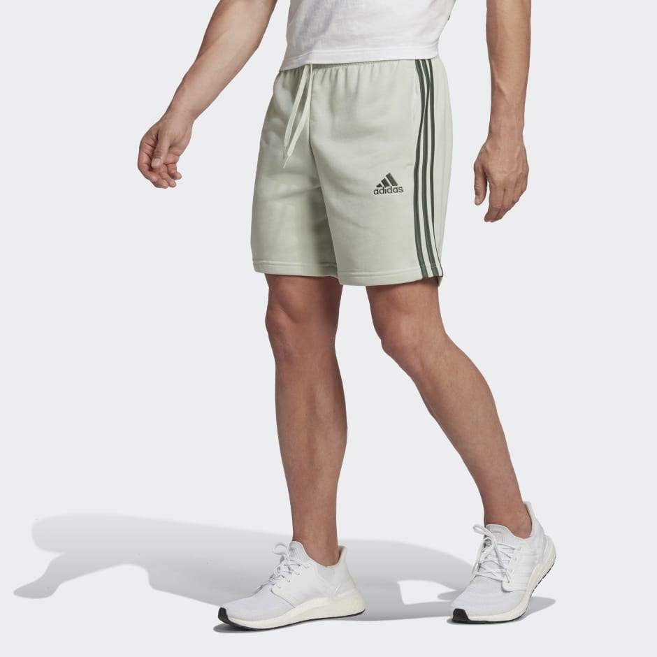 Supresión Primero Al aire libre adidas Essentials French Terry 3-Stripes Shorts - Green | adidas OM