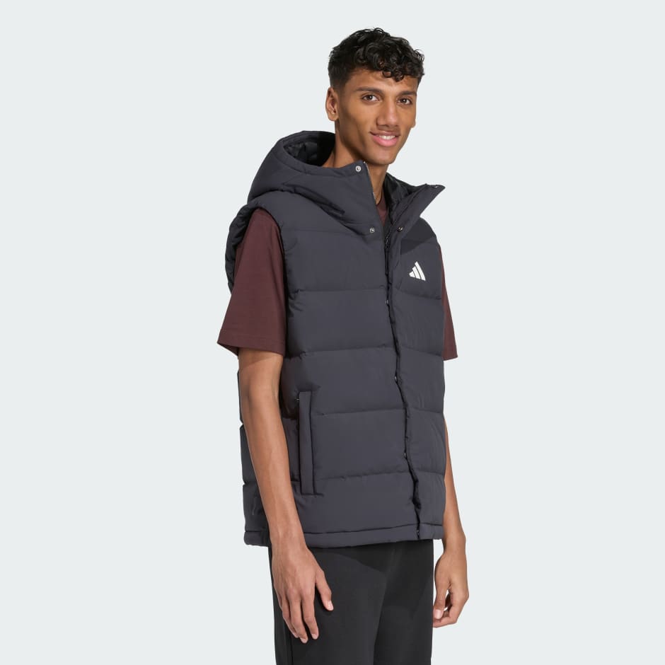 Clothing - Helionic CLIMAWARM Hooded Down Vest - Black | adidas Oman