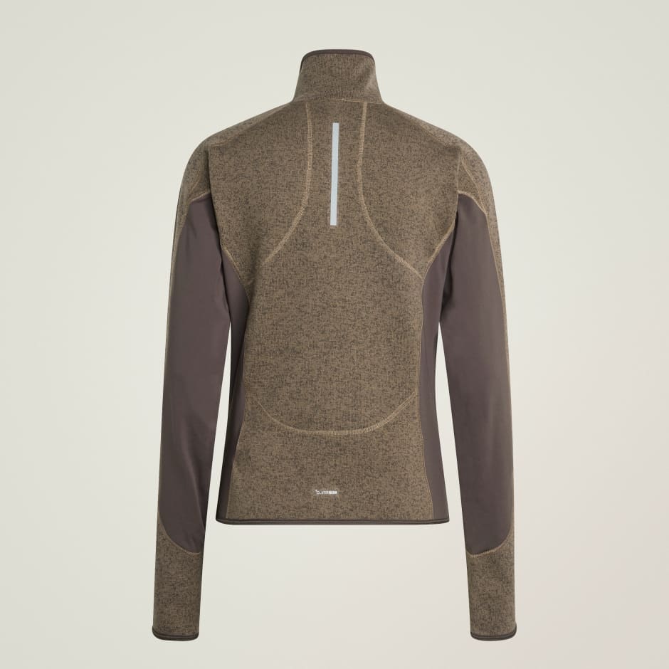 Strat intermediar de alergare adidas by Stella McCartney CLIMAWARM cu fermoar de sus p&acirc;nă jos