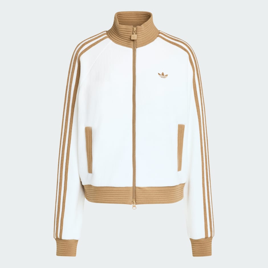 adidas ADIDAS ORIGINALS VELOUR KNIT TRACK TOP White adidas UAE