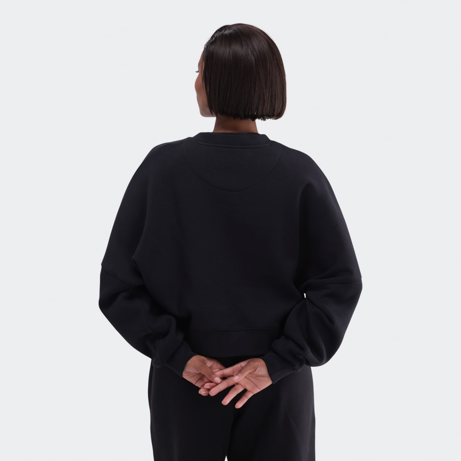 Essentials Fleece Long Oversized Crew Sweatshirt