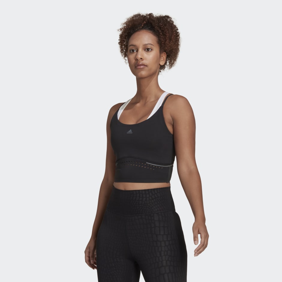 Clothing - HIIT 45 Seconds Crop Tank Top - Black | adidas South Africa
