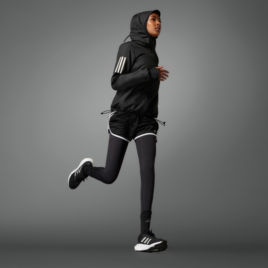 adidas Own the Run Hooded Running Windbreaker - Black | adidas UAE