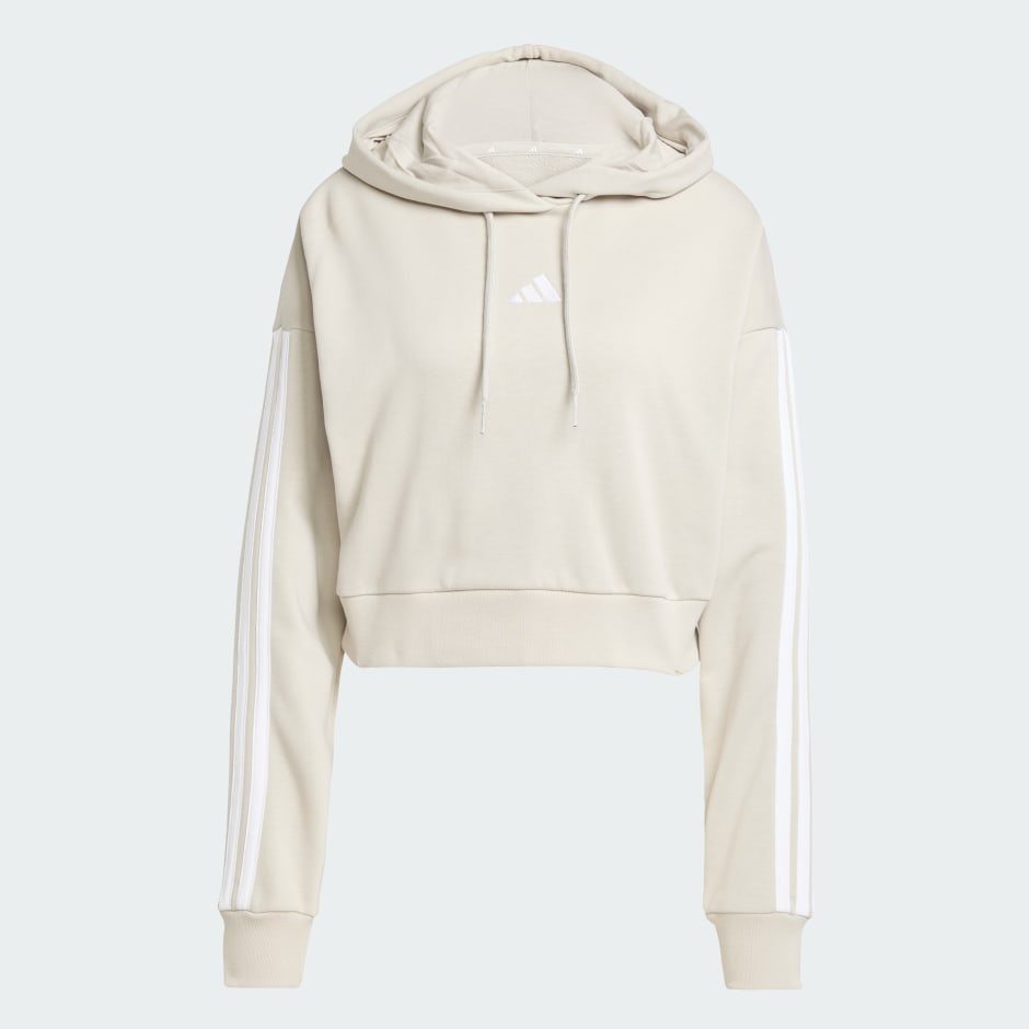Essentials 3-Stripes French Terry Crop Hoodie