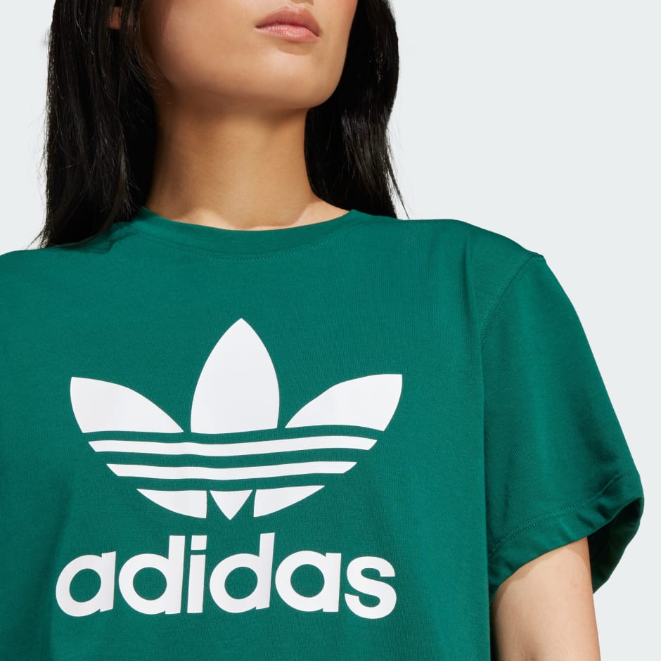 Adidas Adicolor Trefoil Boxy Tee Green Adidas Lk