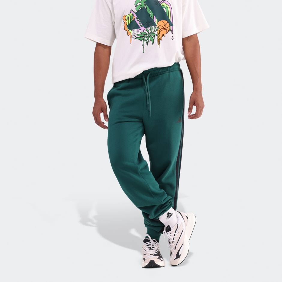 Essentials 3-Stripes Fleece Joggers