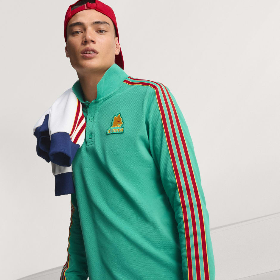 Bluză polo cu m&acirc;necă lungă AS Roma Terrace Icons