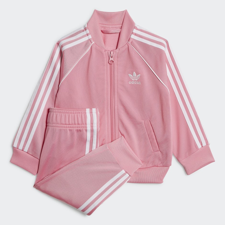 Pink adidas store baby tracksuit