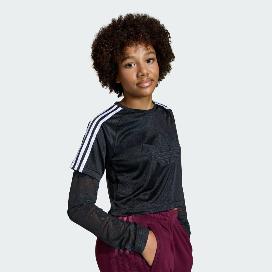 TRICOU CU M&Acirc;NECĂ LUNGĂ LOOSE 2IN1 LACE