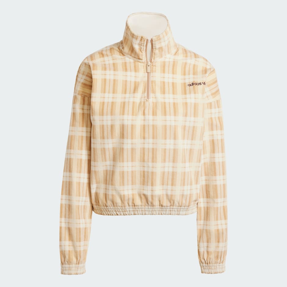 Corduroy Tartan 1/2 Zip Top