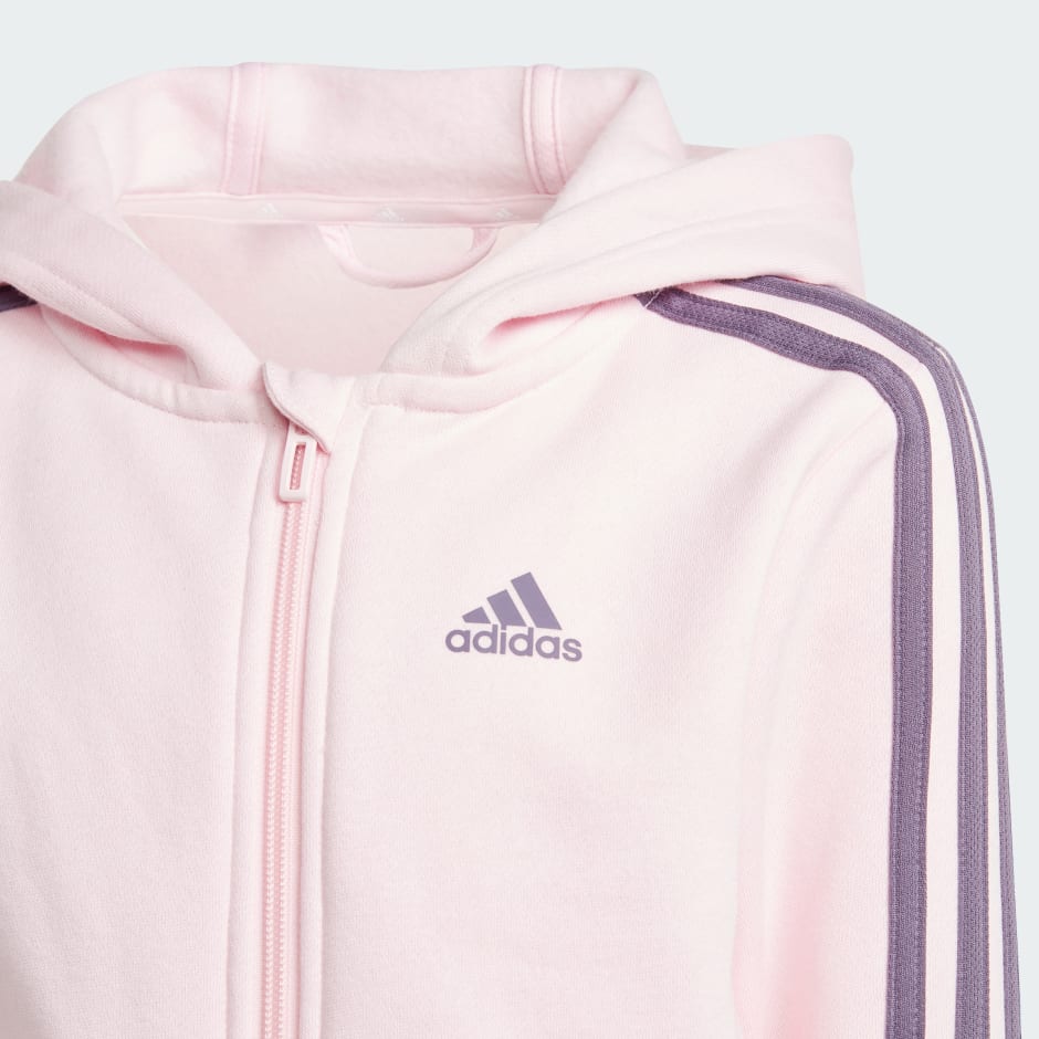 Poleret Søgemaskine markedsføring præst Kids Clothing - Essentials 3-Stripes Zip Hoodie - Pink | adidas Qatar