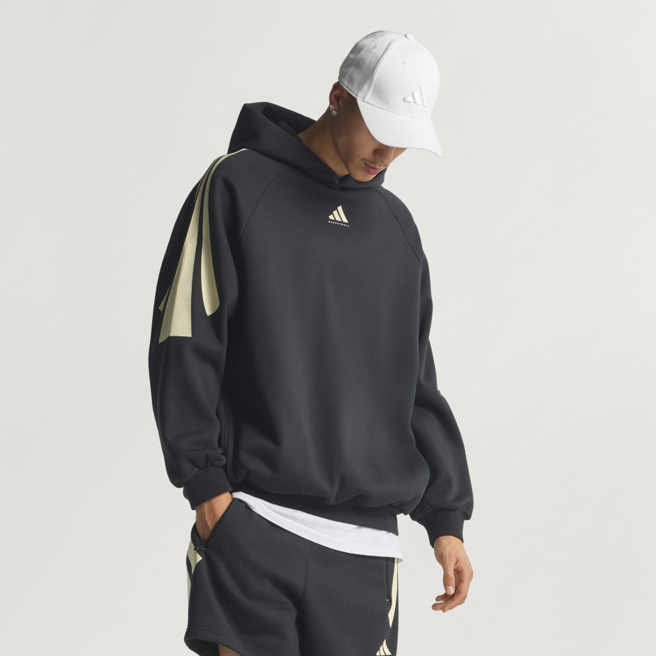 adidas 籃球三間絨毛有帽衫 (中性)