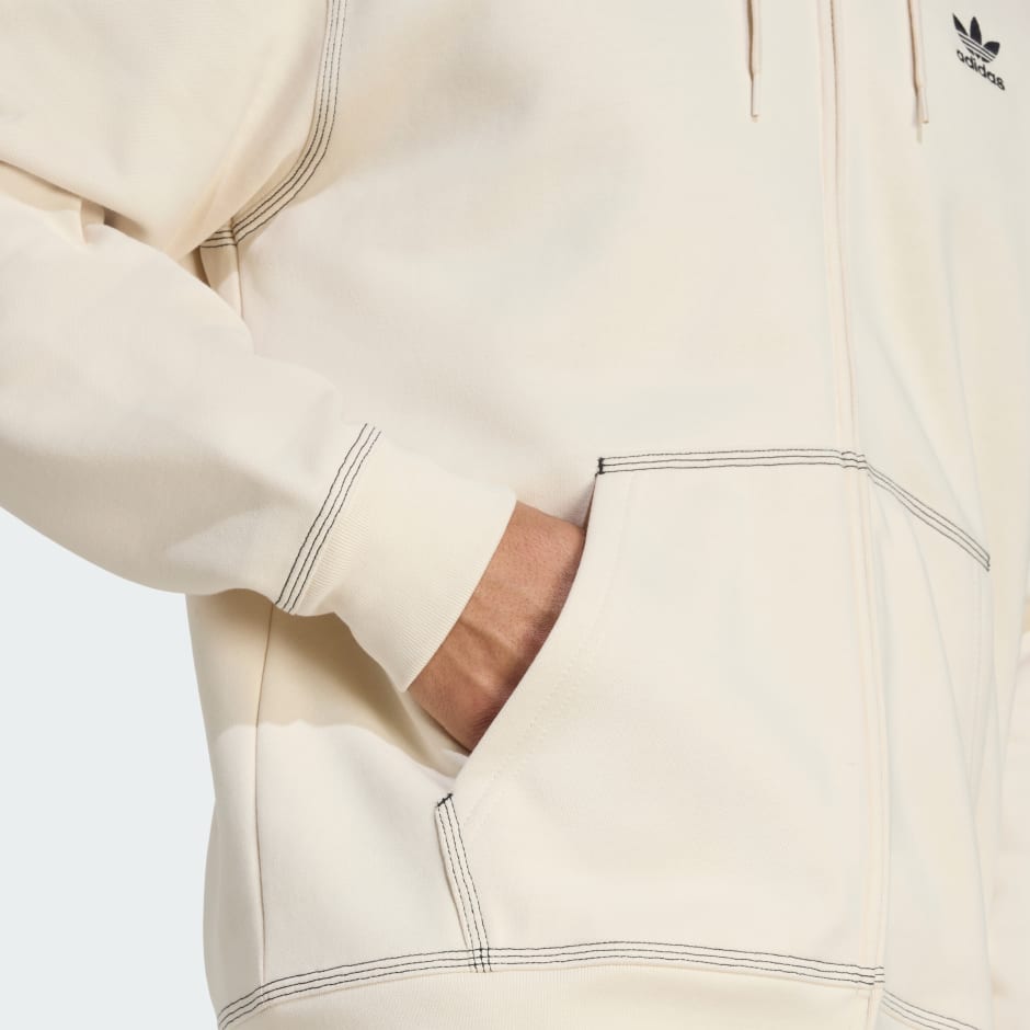 طبقة كنزة أساسية بسحاب كاملا مع شعار أوريجينالز المطرّز