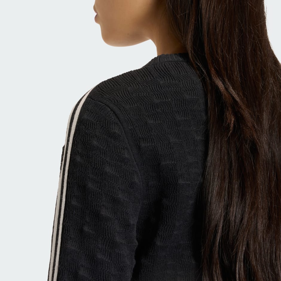 ADIDAS ORIGINALS SLIM SOLID SPIKE KNIT SWEATSHIRT