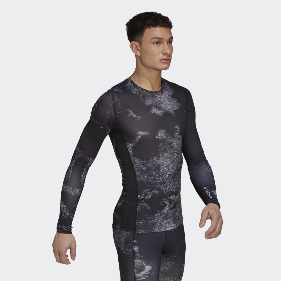 Techfit Allover Print Training Long Sleeve Tee image number null