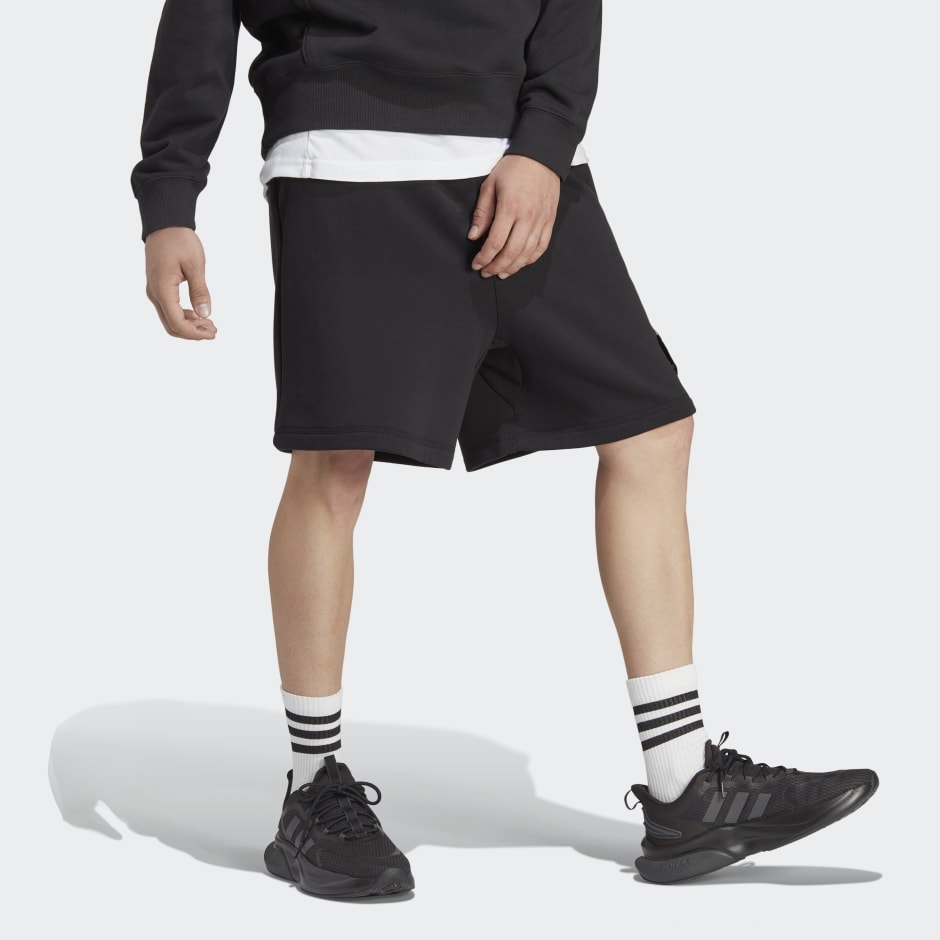 adidas originals fleece logo shorts