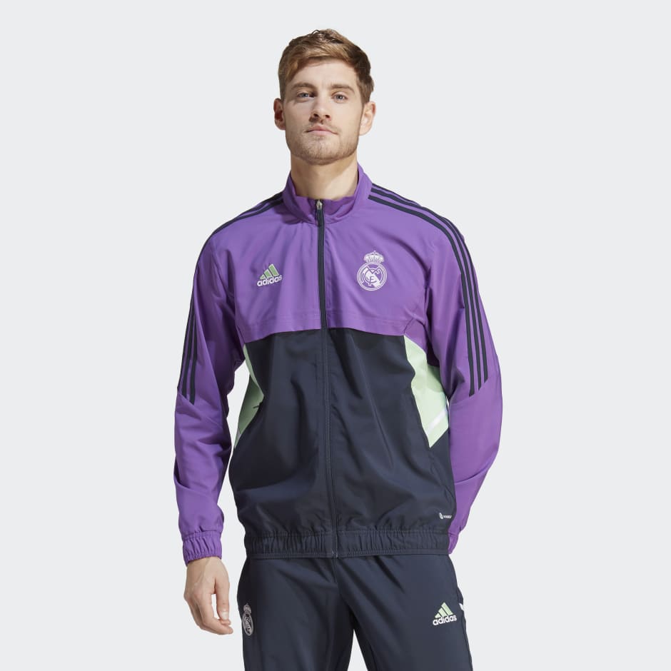 audible rompecabezas habilidad adidas Real Madrid Condivo 22 Presentation Jacket - Purple | adidas OM