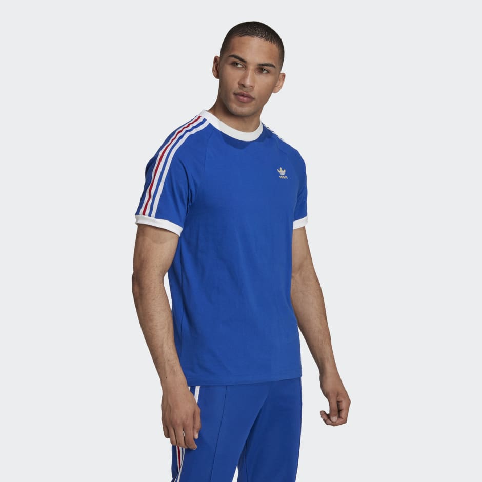 Camiseta adidas 3 store rayas azul