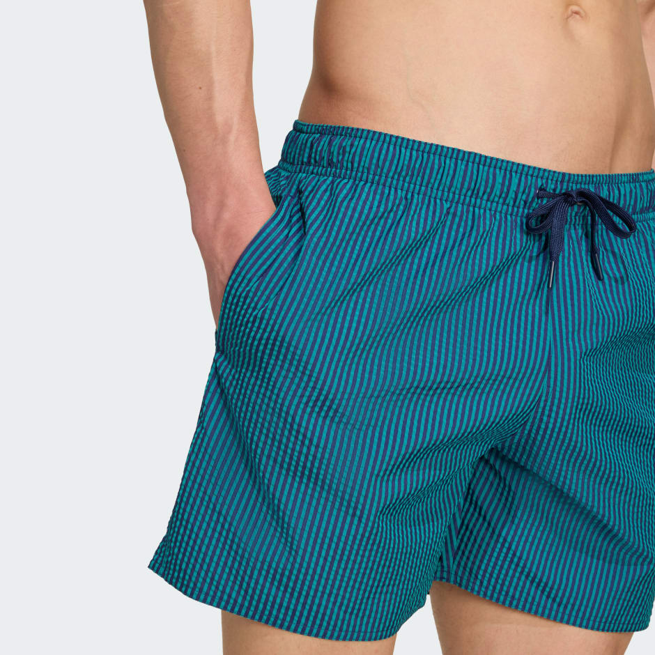 מכנסי בגד ים קצרים Seersucker Stripy 5-Inch