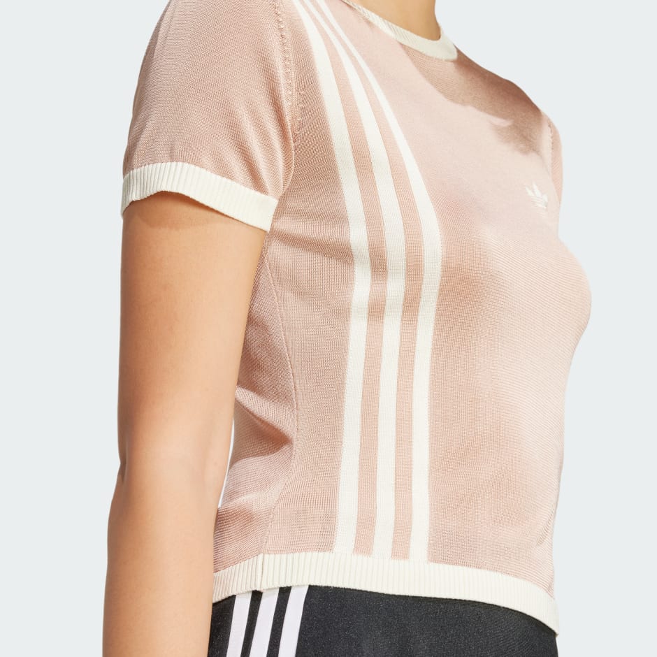 Knitted 3-Stripes Short Tee